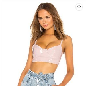 LPA leather pink top